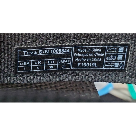 Teva Flatform Universal Sandals Womens 7 Black Platform Straps Chunky Shoes - Picture 11 of 12